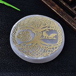 Дерево Натуральный марокканский гипсовый коврик для чашки скульптура витрина украшения, для домашнего офисного стола, дерево, 63x6 мм