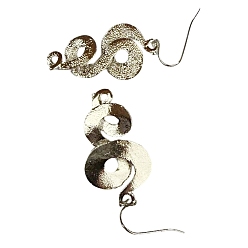 Antik Silber Farbe Legierung Creolen, Spirale, Antik Silber Farbe, 50 mm