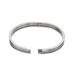 Stainless Steel Color 304 Stainless Steel Bangles, Stainless Steel Color, 50x59mm, 4mm