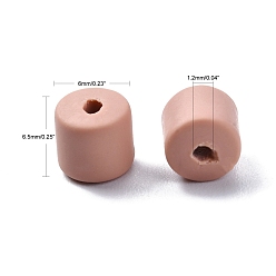 BurlyWood Handmade Polymer Clay Bead Strands, Column, BurlyWood, 6.5x6mm, Hole: 1.2mm, about 61pcs/strand, 15.75 inch(40cm)