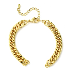 Настоящее золото 18K Изготовление браслета из витой цепочки из латуни, долговечный, без свинца и без кадмия, реальный 18 k позолоченный, 151 мм, ссылка: 10.5x7x2 mm