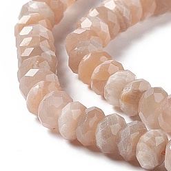 Sunstone Natural Sunstone Beads Strands, Faceted, Rondelle, 7.5~8x4~4.5mm, Hole: 1mm, about 87~94pcs/strand, 15.24~15.43 inch(38.7~39.2cm)