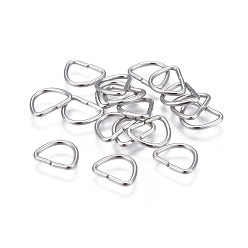 Stainless Steel Color 304 Stainless Steel D Rings, Buckle Clasps, For Webbing, Strapping Bags, Garment Accessories Findings, D Clasps, Stainless Steel Color, 12x15x1.5mm