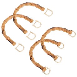 Хаки Ручки для сумок из пластика в форме арки, имитирующие бамбук., с ввинчивающимися дужками из сплава с D-образным кольцом, для аксессуаров для замены сумок, хаки, 11.5x15.5x1.8 см, отверстие : 5 мм