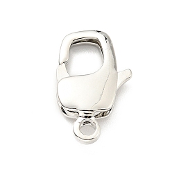 Платина Карабин-лобстеры, латунные, без кадмия и без свинца, овальные, платина, 20x12x4 мм, отверстие : 2 мм