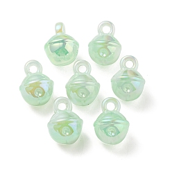 Аква УФ-покрытие радужных переливающихся акриловых подвесок, колокол, вода, 20.5x15.5 мм, отверстие : 3.5 мм