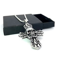 Нержавеющая Сталь Цвет Готический кулон в виде черепа, винтажное панк-украшение для мужчин и женщин