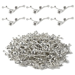 Античное Серебро 100g подвески-соединители из сплава в тибетском стиле, цветок ссылки, без никеля , античное серебро, 39x14 мм