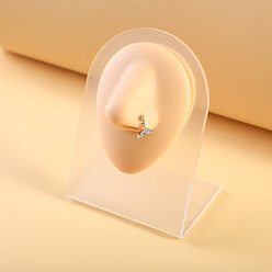 Птица 316l хирургические кольца для носа из нержавеющей стали с микропрорезью и прозрачным кубическим цирконием в форме буквы L, цвет нержавеющей стали, птица, 7 мм, штифты : 0.8 мм