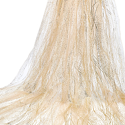 Or Tissu à paillettes en polyester, accessoires de robe de mariée, or, 2000x1720x0.5mm