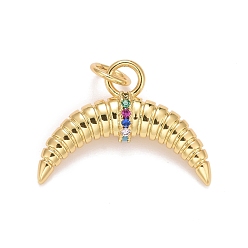 Настоящее золото 18K Стойки обшивки латунь кубического циркония подвески, с прыжковых колец, долговечный, без свинца, без кадмии и без никеля, угол, реальный 18 k позолоченный, 13.5x19x4.5 мм, прыжок кольцо: 5x0.7мм, 3.5 мм внутренним диаметром