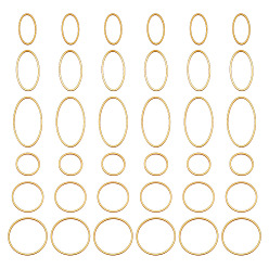 Золотой 36 шт. 6 стиль 304 соединительные кольца из нержавеющей стали, овальное и круглое кольцо, золотые, 11.5~26x8.5~20x1 мм, 6 шт / стиль
