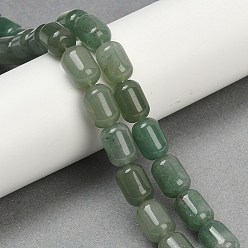 Зеленый Авантюрин Естественный зеленый авантюрин бисер нитей, колонка, 14x10 мм, отверстие : 1~1.2 мм, около 29 шт / нитка, 15.75'' (40 см)