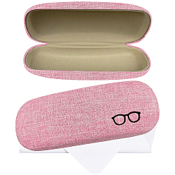 Pink 1Овальные полиэстеровые чехлы для очков, с тканью для чистки очков из замшевого волокна 1pc, розовые, 165x62x38 мм