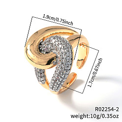 Платиновый & Золотой Элегантное двойное кольцо с сверкающими цирконами, идеальный подарок для нее