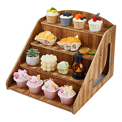 Tan 4 Layer Desktop Wood Storage Rack, Tan, 380x372x270mm
