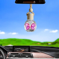 Фуксин 8мл стеклянные флаконы для духов с рисунком бабочки, флакон-диффузор для освежителя воздуха, подвесное украшение, с деревянной крышкой, для украшения зеркала заднего вида автомобиля, фуксиново-красные, 200 мм, емкость: 8 мл (0.27 жидких унций)