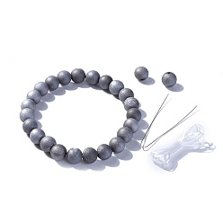 Natural Agate Natural Agate Round Beads Stretch Bracelets, Frosted, Packing Box, 2-1/8 inch(5.3cm)