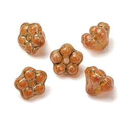 Peru Handmade Lampwork Bead Caps, Flower, Peru, 7x8.5x8.5mm, Hole: 1mm, about 240pcs/bag