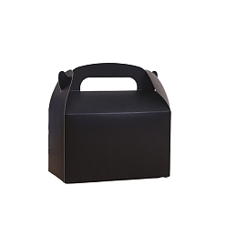 Черный Подарочные бумажные коробки для вечеринок и фестивалей с отверстием для руки, конфеты, прямоугольные, чёрные, 16x9x16 см