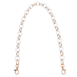 White Teardrop Resin Bag Links Straps, with Aluminum Clasps, Bag Replacement Accessories, White, 62x1.8x1.4cm