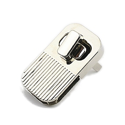 Платина Замки для кошельков из сплава с 3шт. винтами и 1шт. прокладкой из ПК, принадлежности для изготовления женских сумок, прямоугольные, платина, 3.9x2.1 см