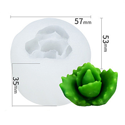 Белый Силиконовые формы для свечей в форме растений, для изготовления ароматических свечей 3d, белые, 5.3x5.7x3.5 см
