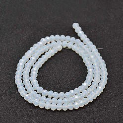 Clear Faceted Rondelle Glass Beads Strands, Clear, 4x3mm, Hole: 1mm, about 127~135pcs/strand, 17.8 inch