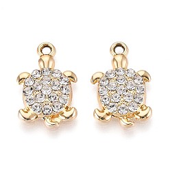 Light Gold Подвески из сплава и страза, uv покрытие, черепаха, золотой свет, 21x13.2x3.4 мм, отверстие : 1.8 мм