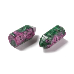 Унакит Окрашенное натуральное унакитовое украшение дисплея скульптуры, исцеляющие каменные палочки, для рейки чакра медитативная терапия decos, пуля/шестиугольная призма, 35~37x17~17.5x15~16 мм