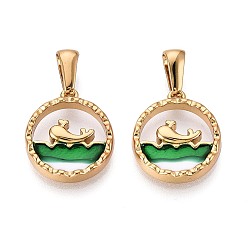 Whale 304 подвески из нержавеющей стали и эмали, плоские круглые прелести, золотые, кит, 18x15.5~16x3 мм, отверстие : 7.5x3 мм