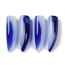 Синий Прозрачный лак окрашенные стеклянные подвески, формы пули, синие, 37.5~38.5x10.5~11.5x10.5~11 мм, отверстие : 1.4 мм