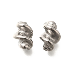 Нержавеющая Сталь Цвет Антикоррозийные 304 шарики из нержавеющей стали, твист, цвет нержавеющей стали, 11.5x7.5 мм, отверстие : 1.5 мм