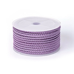 Лиловый Полиэстер плетеный шнур, сирень, 3 мм, около 8.74 ярдов (8 м) / рулон