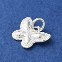 Butterfly 925 Sterling Silver Insect Charms, with Jump Rings, Silver Color, Butterfly, 11x13.5x1.7mm, Hole: 3.8mm