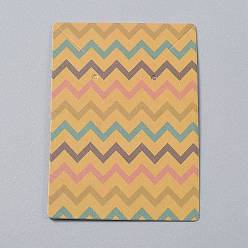 Другие Картонных карт дисплей ювелирных изделий, для подвешивания сережек и ожерелий, прямоугольные, темно-золотистые, волновая картина, 9x6x0.05 см, отверстие: 0.2 см, 100 шт / мешок