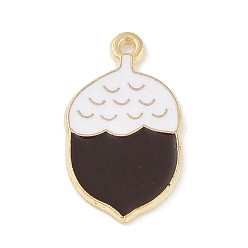Acorn Подвески из эмали из сплава пищевой серии, золотой свет, желудь, 21.5x12.5x1.5 мм, отверстие : 1.2 мм