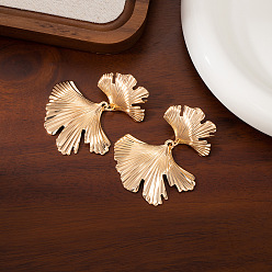 Лист Железа болтаться серьги, золотые, лист, 58x47 мм