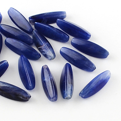 Средно-синий Риса имитация драгоценных камней акриловые бусины, Удлиненные овальные бусины, светло-синий, 28x9x9 мм, Отверстие : 2 мм , около 400 шт / 500 г
