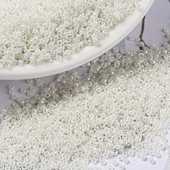 (RR591) Ivory Pearl Ceylon MIYUKI Round Rocailles Beads, Japanese Seed Beads, (RR591) Ivory Pearl Ceylon, 15/0, 1.5mm, Hole: 0.7mm, about 5555pcs/bottle, 10g/bottle
