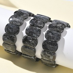 Лабрадорита Натуральный лабрадорит бусины эластичные браслеты для женщин мужчин, овальные, 1 дюйм (2.4 см), внутренний диаметр: 2-1/2 дюйм (6.45 см)