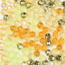Желтый Чешские бусины лэмпворк, граненые, ананас, желтые, 7.5~8x8 мм, отверстие : 1.2 мм, около 120 шт / упаковка