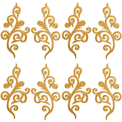 Золотистый Этнический стиль цветочный узор компьютерная вышивка аппликации, металлические нити для вышивки утюгом на украшениях аксессуары, золотые, 175~177x88~89x1 мм