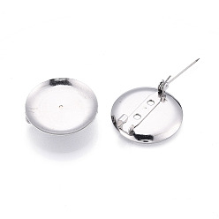 Нержавеющая Сталь Цвет 304 брошь из нержавеющей стали, кабошон., плоско-круглые, цвет нержавеющей стали, 25.5 мм