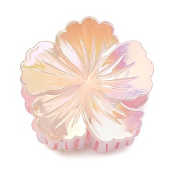 Pink Пластиковые заколки-коготь для волос для женщин и девочек, цветок, розовые, 73.5x76.5x43 мм