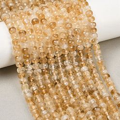 Цитрин Нагретые нити из натуральных цитриновых бусин, граненые, рондель, 6x4~4.5 мм, отверстие : 0.9 мм, около 85~86 шт / нитка, 15.28~15.47'' (38.8~39.3 см)