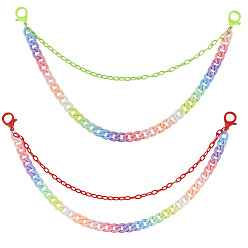 (52) Непрозрачная лаванда 2 шт. 2 цветные двухслойные цепочные ремни из смолы для брюк, разноцветные, 475~550 мм, 1 шт / стиль