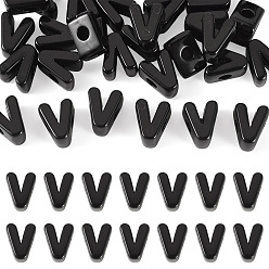 Letter V Perles Européennes acryliques, Perles avec un grand trou   , lettre v, 21x17.5x13.5mm, Trou: 6mm