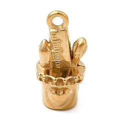 Real 20K Gold Plated 304 Настройки горный хрусталь из нержавеющей стали кулон, очаровывает ледяных существ, ионное покрытие (ip), реальный 20 k позолоченный, пригодный для стразов 1 мм, 15x8x7 мм, отверстие : 1.4 мм