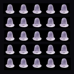 Прозрачный Пластиковые гайки для ушей, спинки для серьги, прозрачные, 4x3.5x3.5 мм, отверстия: 0.5 мм, около 500 шт / коробка